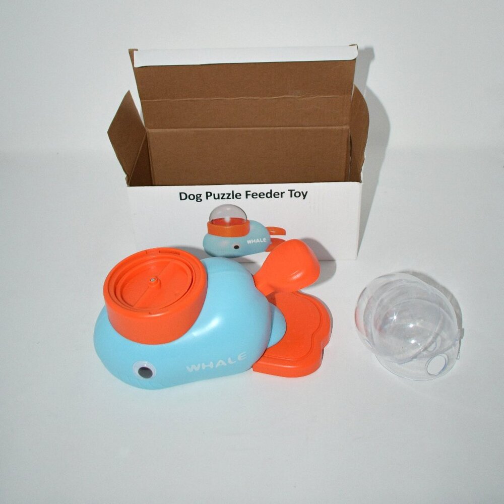 Dog Interactive Treat Dispenser Toy, Food Puzzle Slow Feeder, Whale Shape, NWT